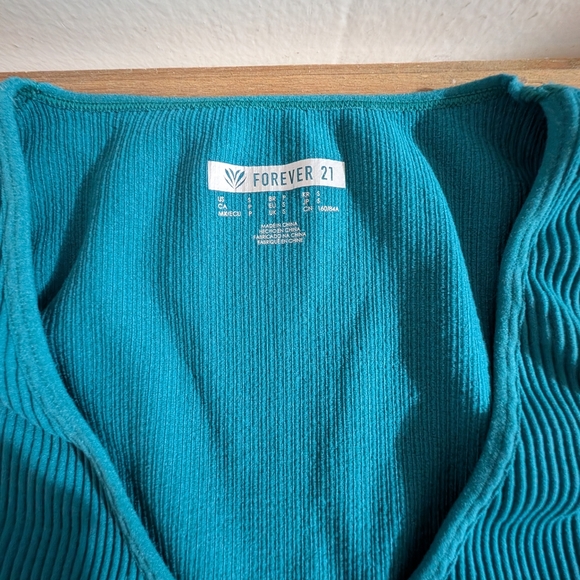Forever 21 Deep Teal Ribbed Tank Top - Picture 3 of 4